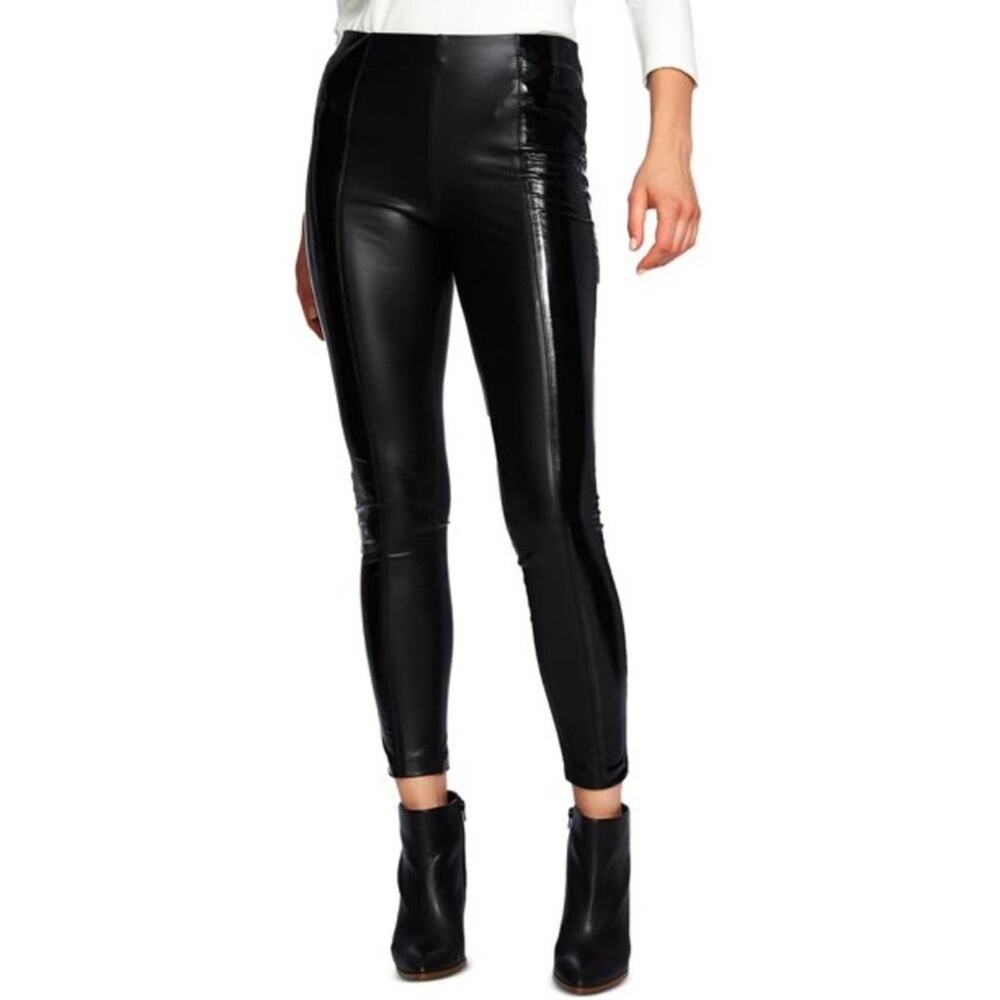 1. STATE Faux Patent Leather Panel Leggings Black {UU15}